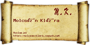 Molcsán Klára névjegykártya