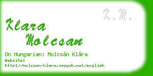 klara molcsan business card