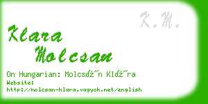 klara molcsan business card